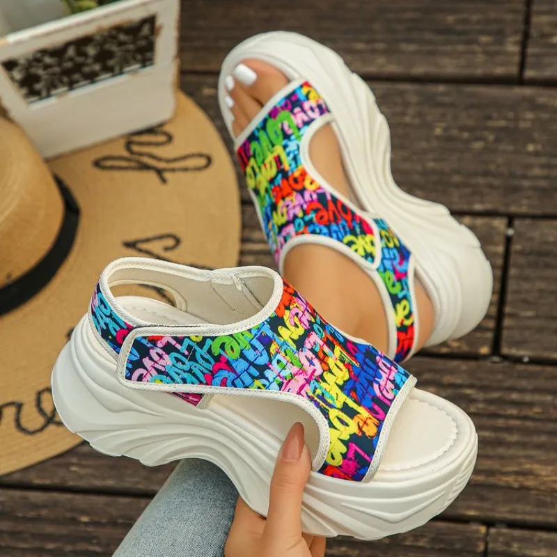 Fashion Fashion New Printed Design Thick Soled Women's Sandals 2026 Summer Simple Comfort Non Slip Casual Women Shoes Босоножки Женские - Aliexpress Deal