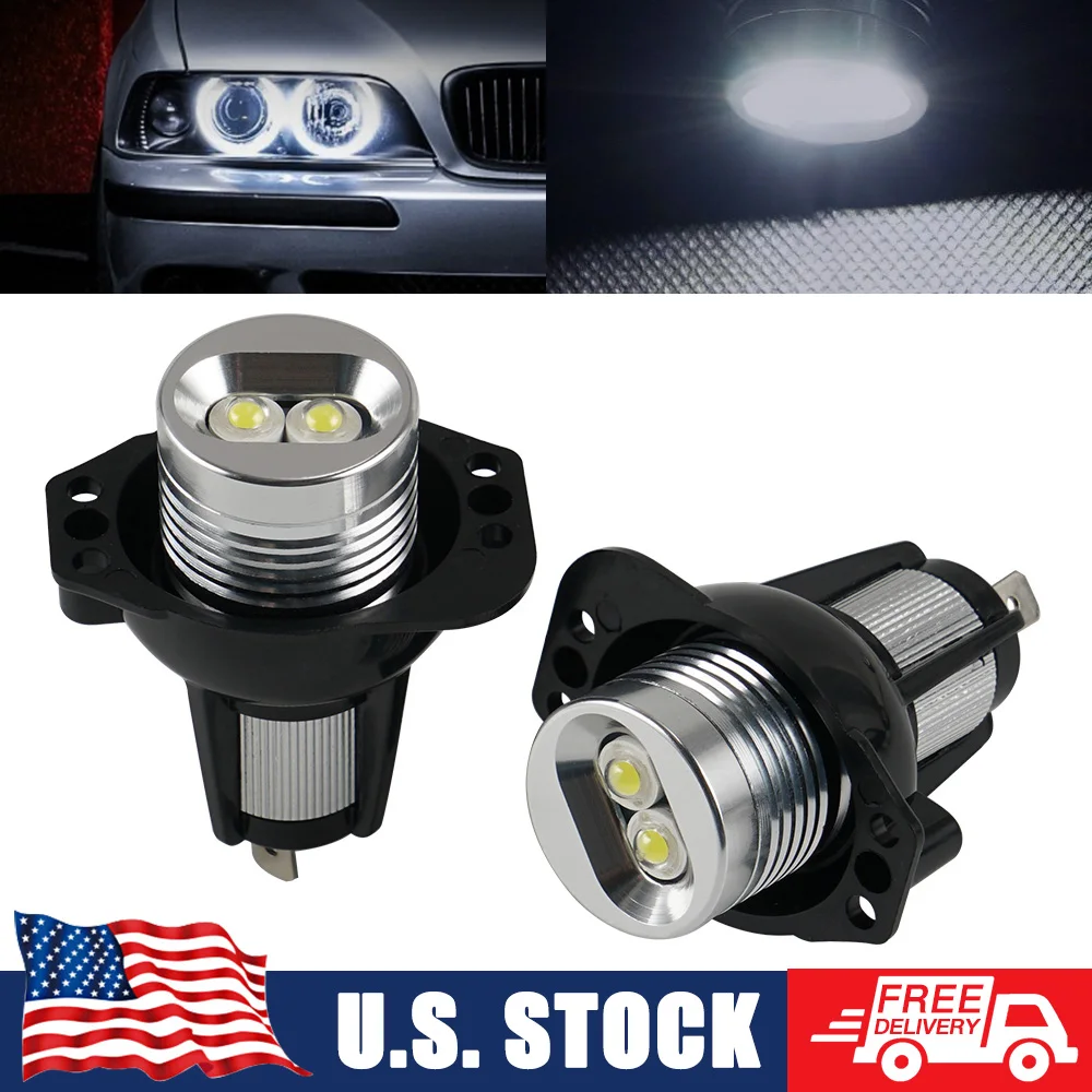 

2x LED Angel Eyes Halo Marker Light Bulbs CANBUS Error Free For BMW E90 E91 325i 325xi 328i 328xi 335i 335xi M3 10W 12V