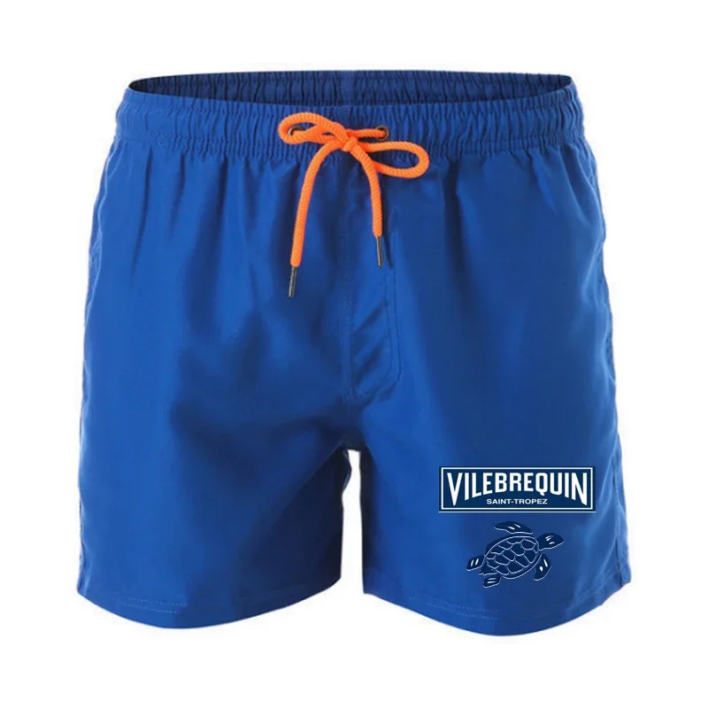 VILEBREQUIN-Shorts de praia masculinos, animal estampa divertida, estampa tartaruga, calção casual solta, moletom de fitness respirável, novo verão