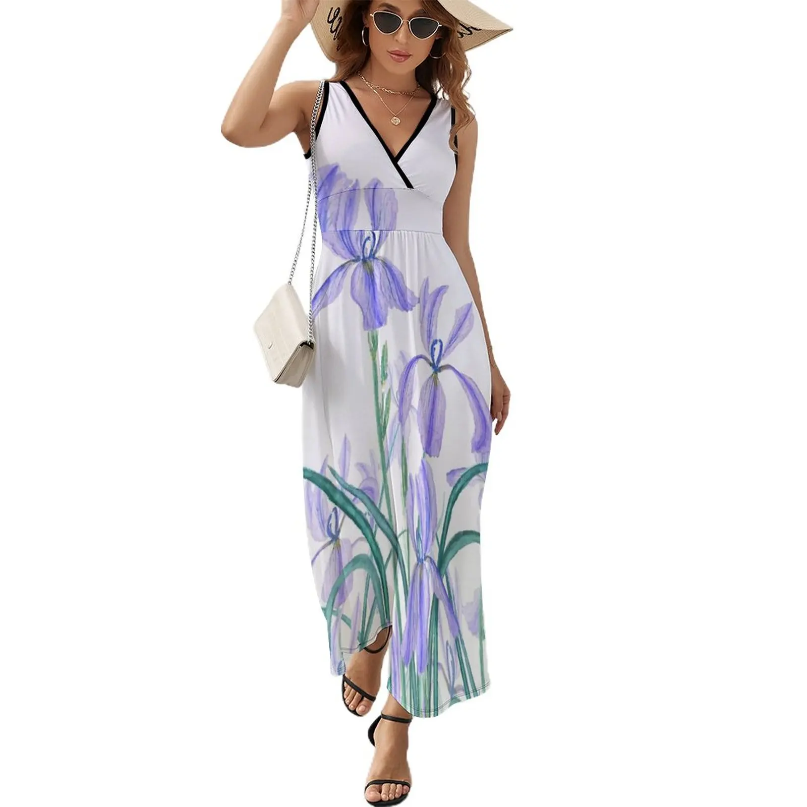 

purple iris arrangement Sleeveless Dress ladies dresses for women 2024 birthday dress for women luxury 2024