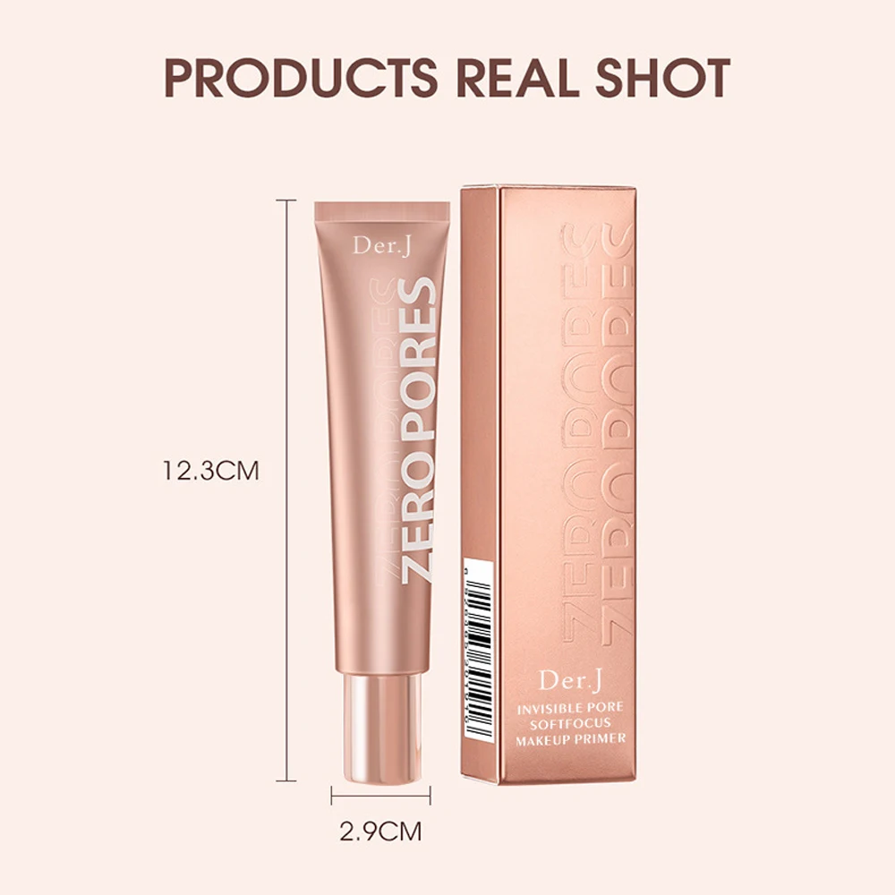 Der.J 20ml Zero Pore Pelle liscia Base per il viso Primer per trucco Brillante Senza olio Protezione isolante UV a lunga durata