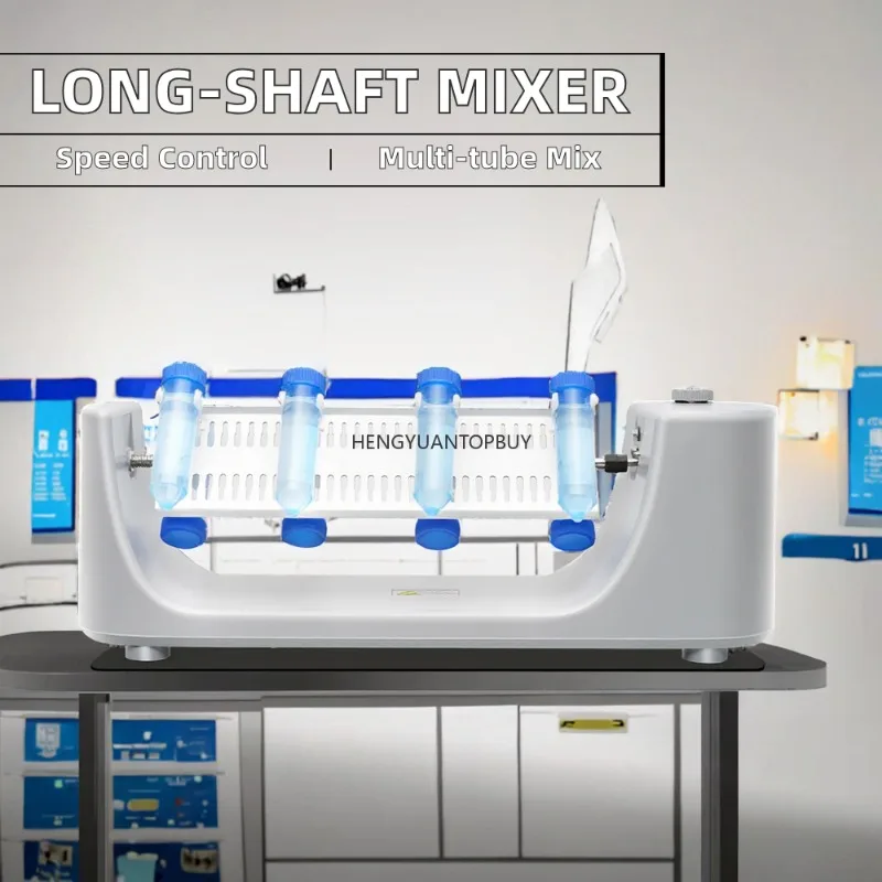 Adjustable Speed (0-80rpm) Long-Shaft Rotary Mixer Multi-tube Oscillating Shaker DC Motor Digital Display Laboratory