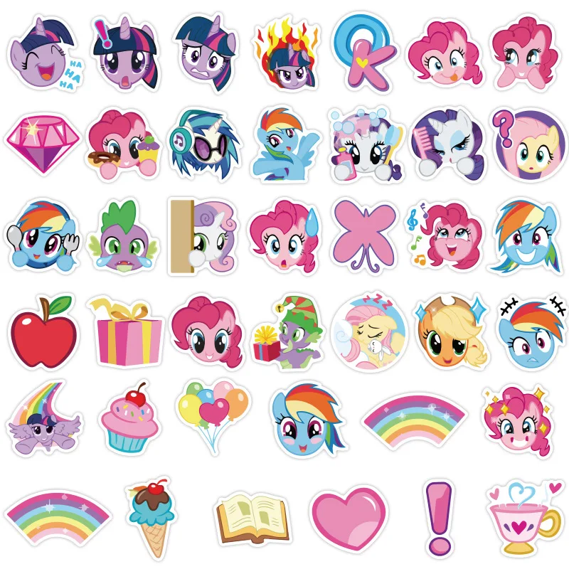 40Pcs My Little Pony Stickers Cute Cartoon Stickers Mobile Phone Cup Notebook Waterproof Decorative Hand Account Stickers