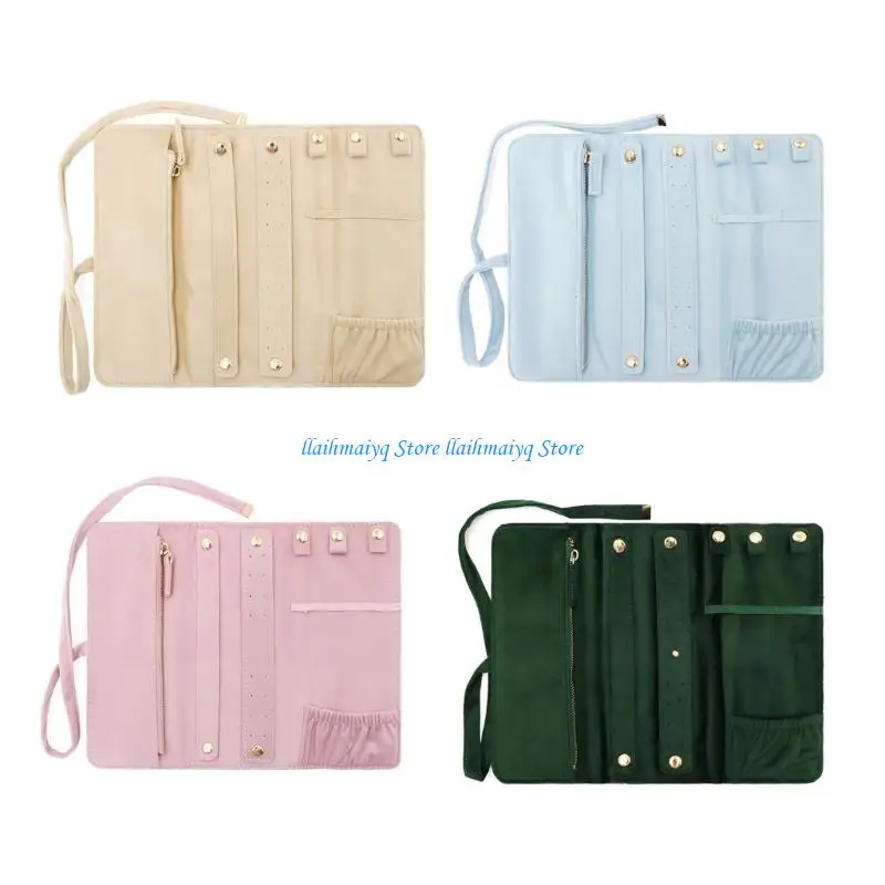 

573B Velvety Lined Jewelry Storage Bag Multi Section Organizers For Fine Jewelry Protections