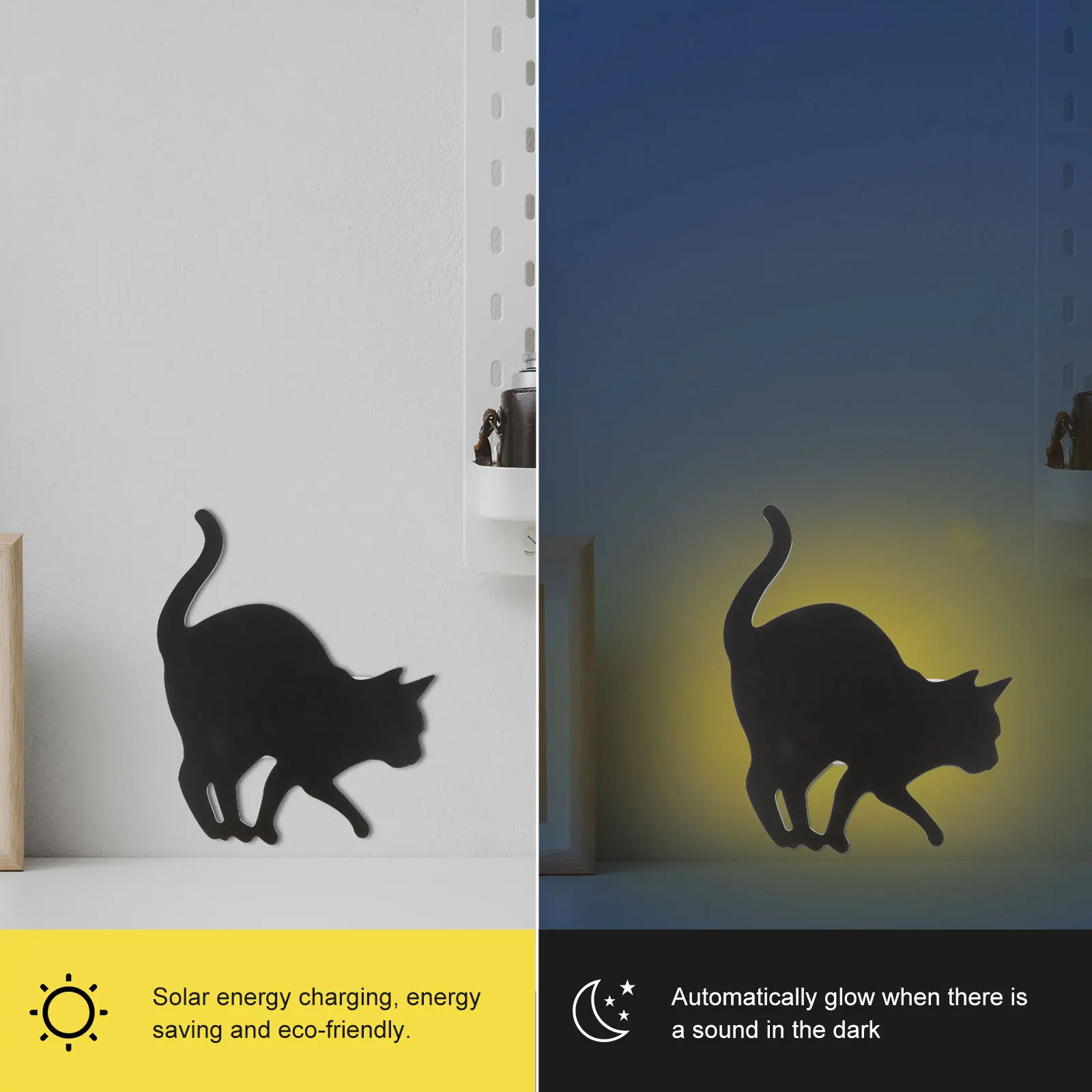 

1Pcs LED Cat Wall Light Lovely Sound Control Night Lamp for Bedroom Living Room Decor Voice Sensor Cat Night Light