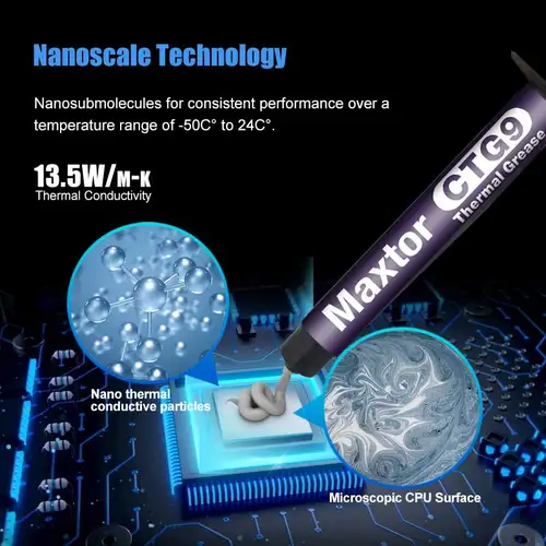 Imagen 2 del producto Maxtor CTG9 pasta de grasa térmica 13,5 W/mk compuesto de silicona para CPU disipador de calor procesador GPU refrigeración disipador de calor conductor yeso