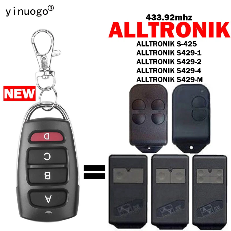 

ALLTRONIK S-425 S429-1 S429-2 S429-4 S429-M Garage Doo Fixed Code Clone Opener Remote Control Duplicator Fixed Code Transmitter