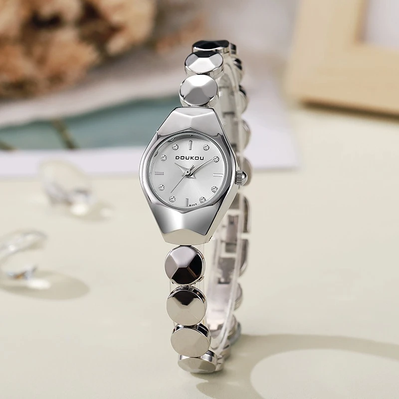 موضة جديدة كوارتز ساعات نسائية فاخرة الفولاذ المقاوم للصدأ حزام أنيق سيدة سوار ساعة Relogio Feminino