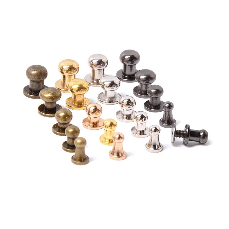 Round Ball Head Leather Craft Bag Purse Belt  Screw Back Nail Rivet Screwback Nipple Stud Spot DIY Bag Accessories