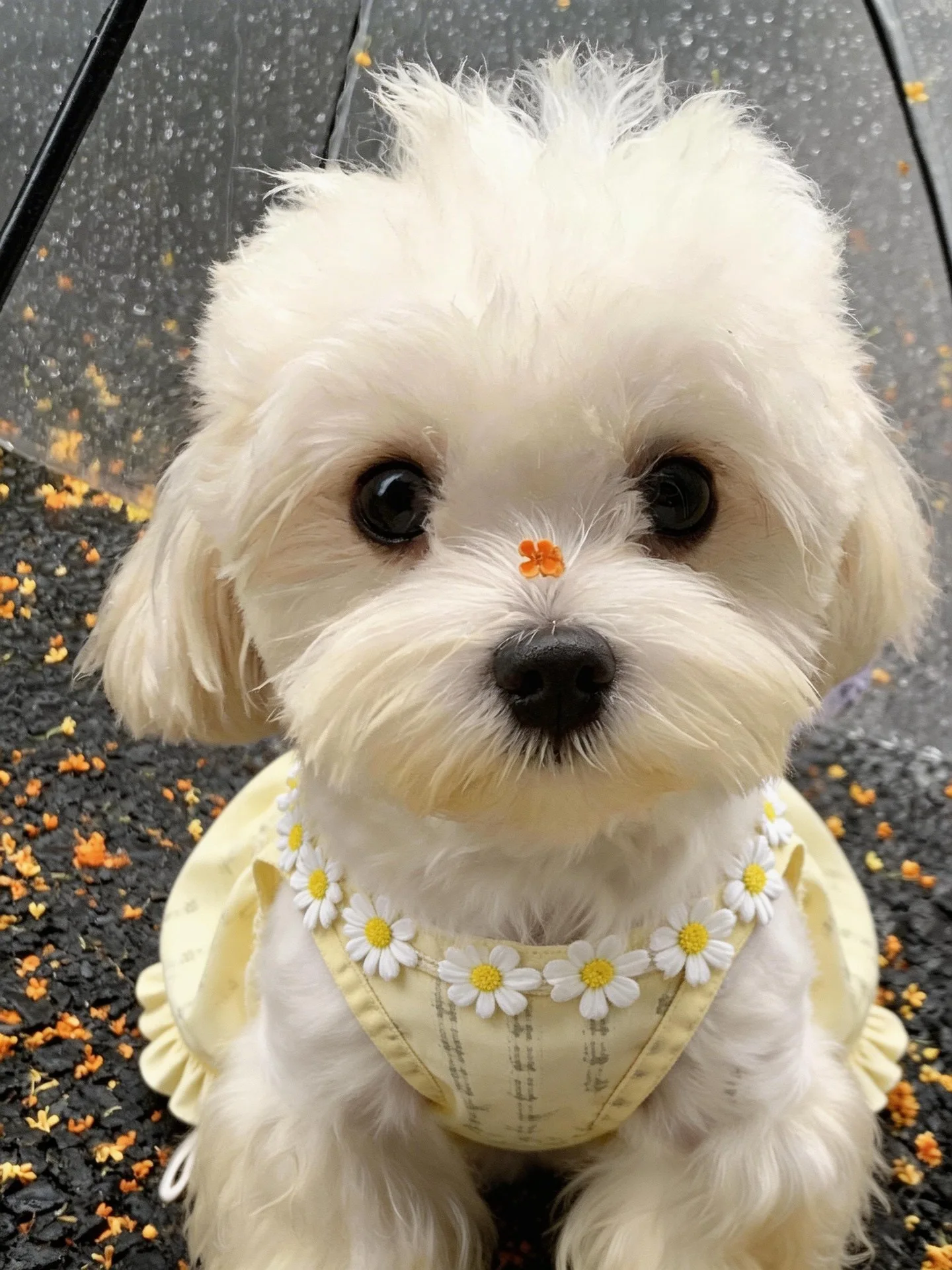Yellow Daisy Halter Pet Princess Dress, Lightweight Breathable Dog Floral Dress, Sleeveless Vest Skirt for Small Dogs & Cats