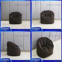 Bean Bag Chair for Adults and Kids Comfortable Lounger Sofa Indoor Outdoor Use Living Room Bedroom Porch Small Space Gray Fabric