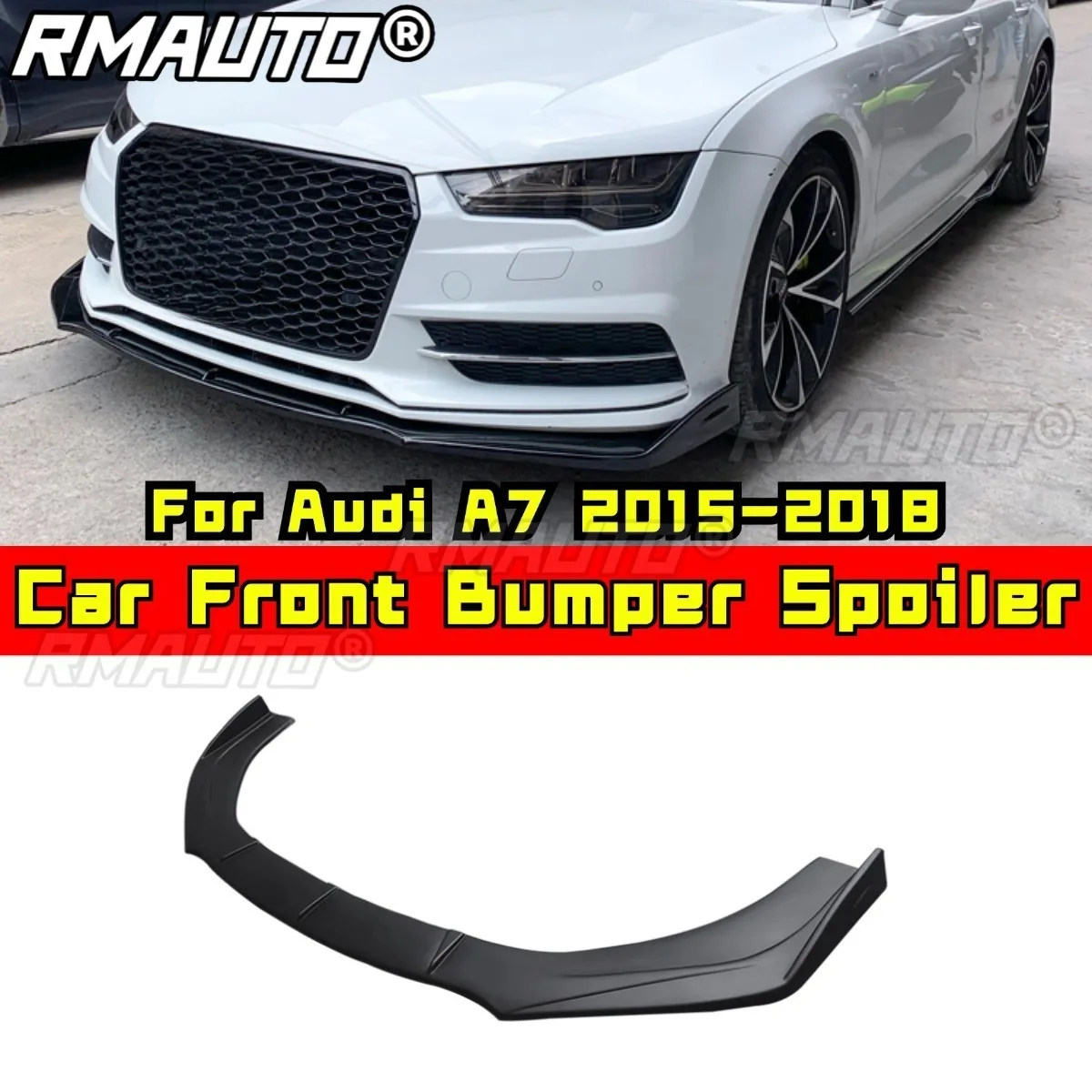 

Car Front Bumper Spoiler Guard Protector Cover Apron Front Bumper Lip Body Kit For Audi A7 2015-2018 Car Accessories