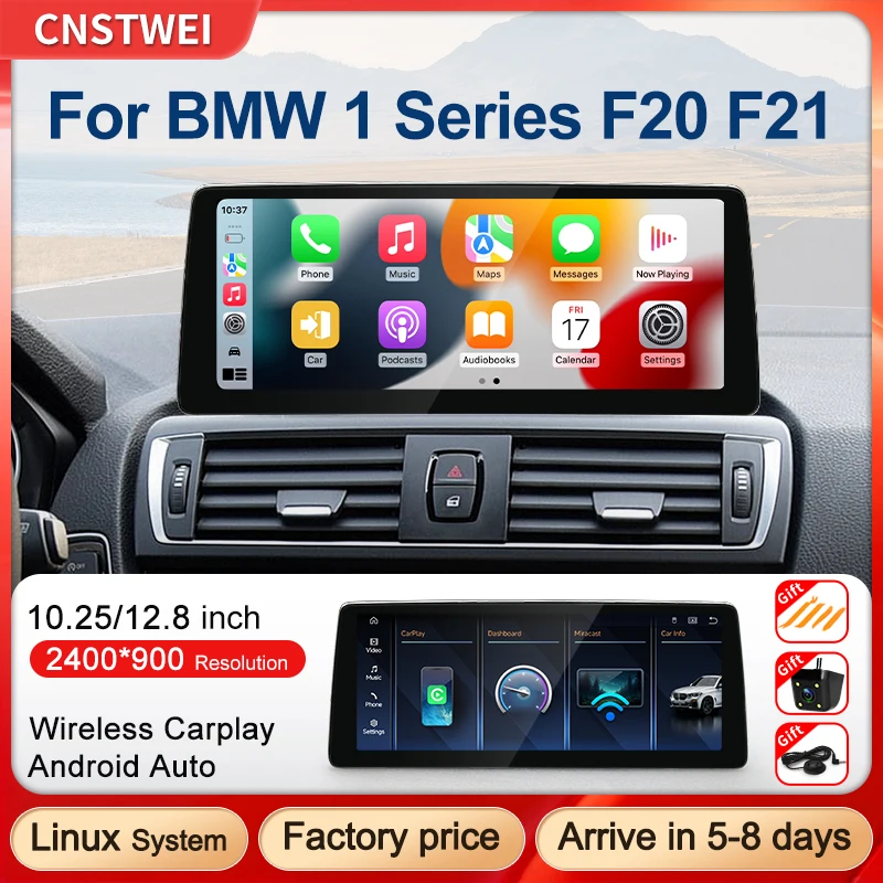 CNSTWEI Linux System 12.8inch Display Touch Screen For BMW 1/2 Series F20 F21 NBT Wireless Carplay Android Auto Car Video Player