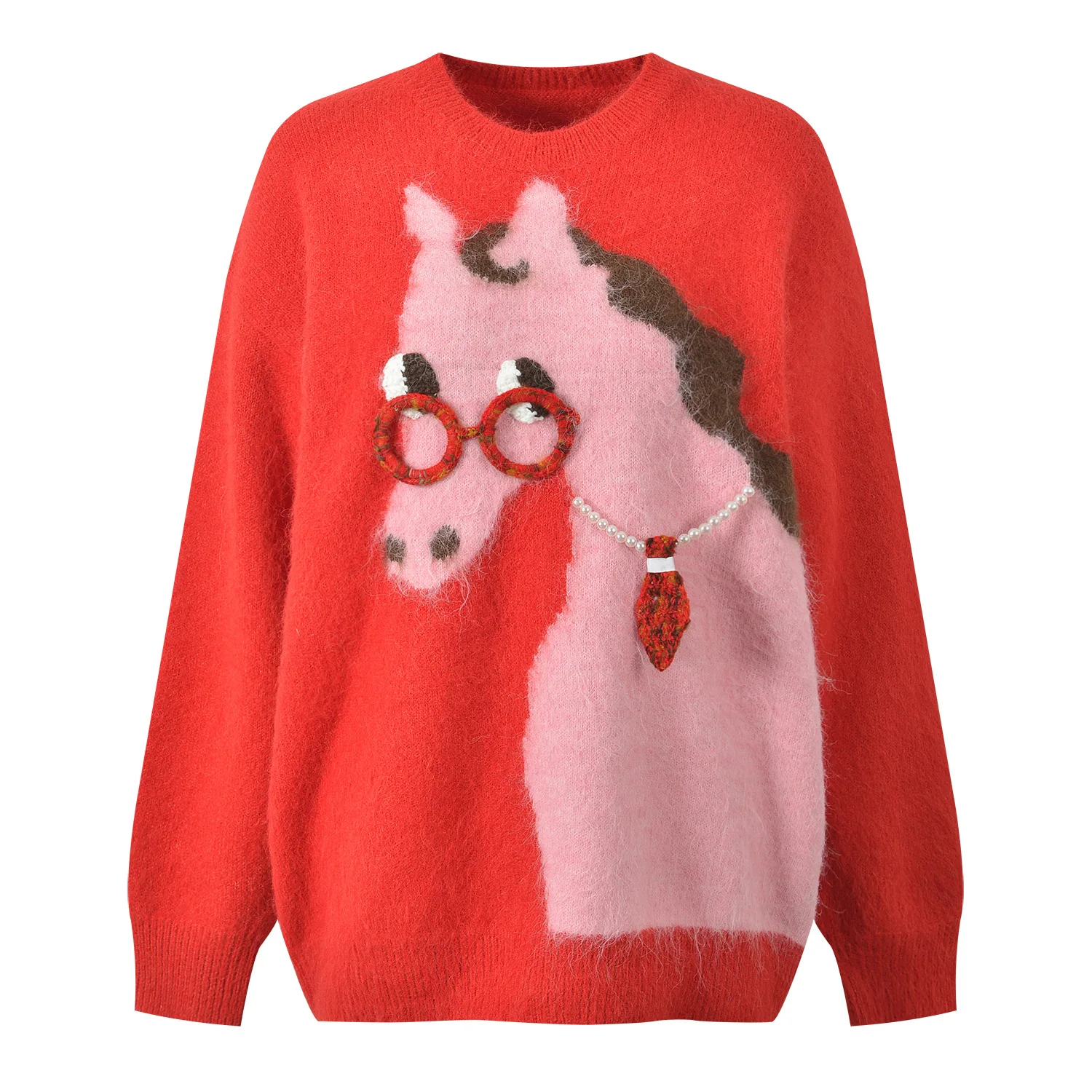

Casual Loose Long Sleeve Knitted Sweater Pattern Design Elderly Reduction Style Comfortable Lazy Fashion Women Top