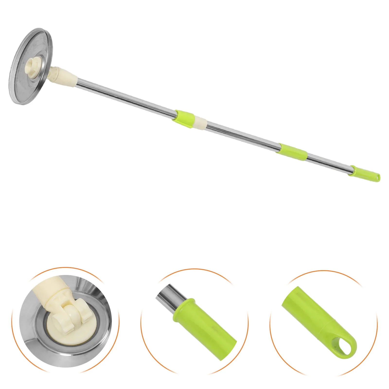 

Rotating Stainless Steel Mop Stick Pole Telescopic Detachable Handle Replacement Heavy Duty Mop Rod for Hardwood Tile Floor