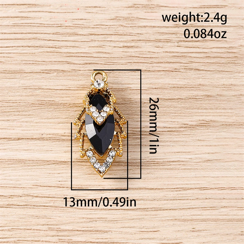 10 Stück Niedliche Kristall-Metall-Anhänger in Form von Baumblättern und Blumen für Schmuckherstellung, Anhänger, Halsketten, Ohrringe, Armbänder, DIY-Bastelzubehör – Detail 4