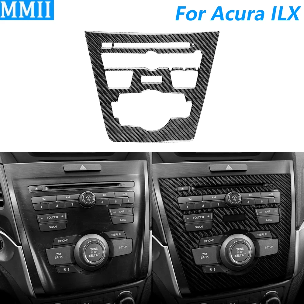 

Для Acura ILX 2012-2022: Декоративная накладка на центральную панель управления радио и CD-плеером из углеродного волокна, аксессуары для интерьера автомобиля, наклейка для украшения салона