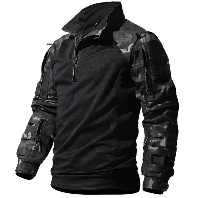 Tactische Sets Mannen Kleding Multi-Pocket Combat Shirts + Cargo Broek Past Camo Slijtvaste Winddicht Jacht trainning Set