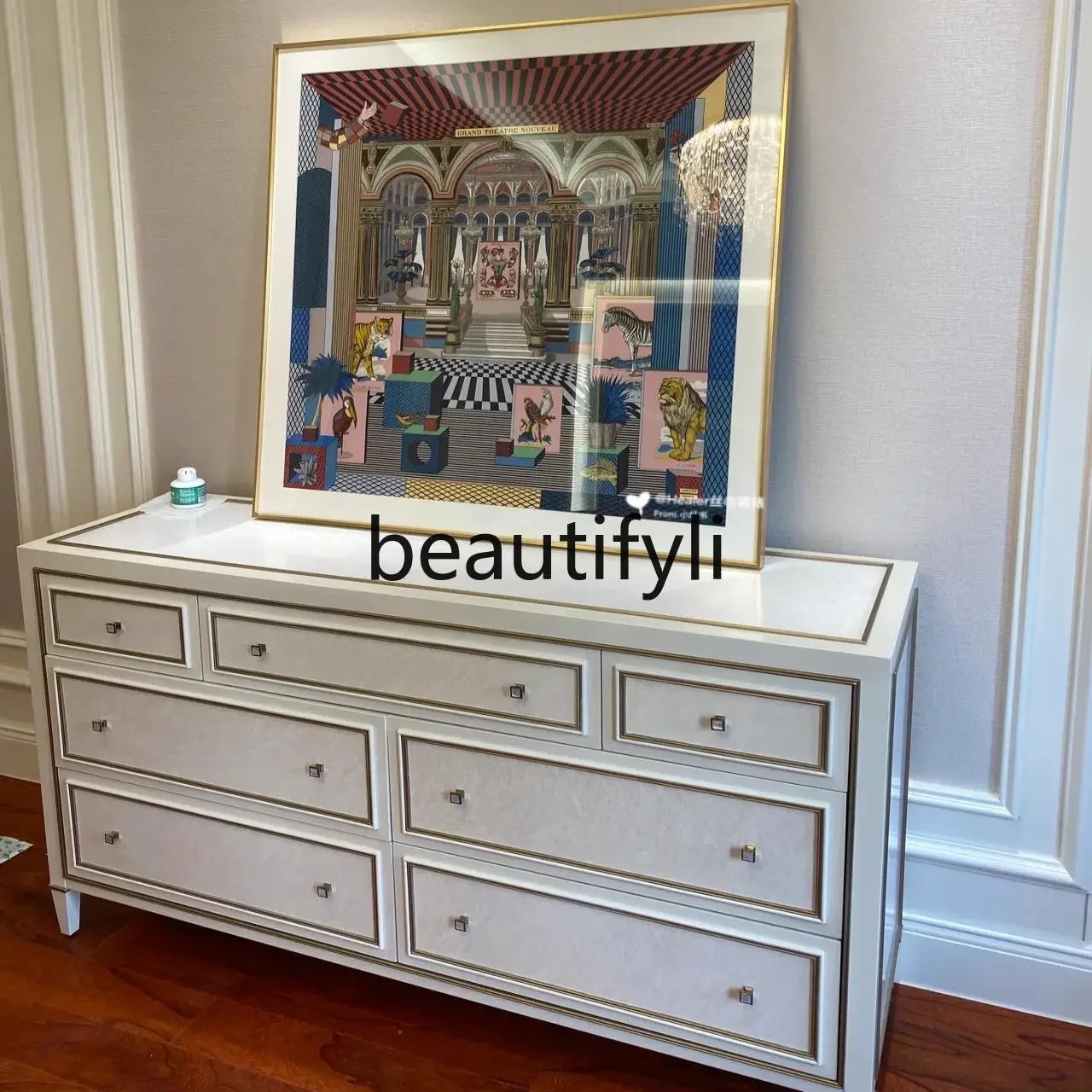 yj9 Dresser American light luxury modern storage multi-functional dressing table multi-chest cabinet beautiful home