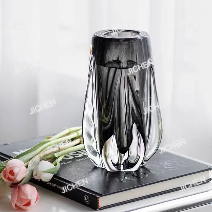 

nNeu Nordic modern simple glass vase ornament dining table TV cabinet living room entrance light luxury glazed flower arrangemen