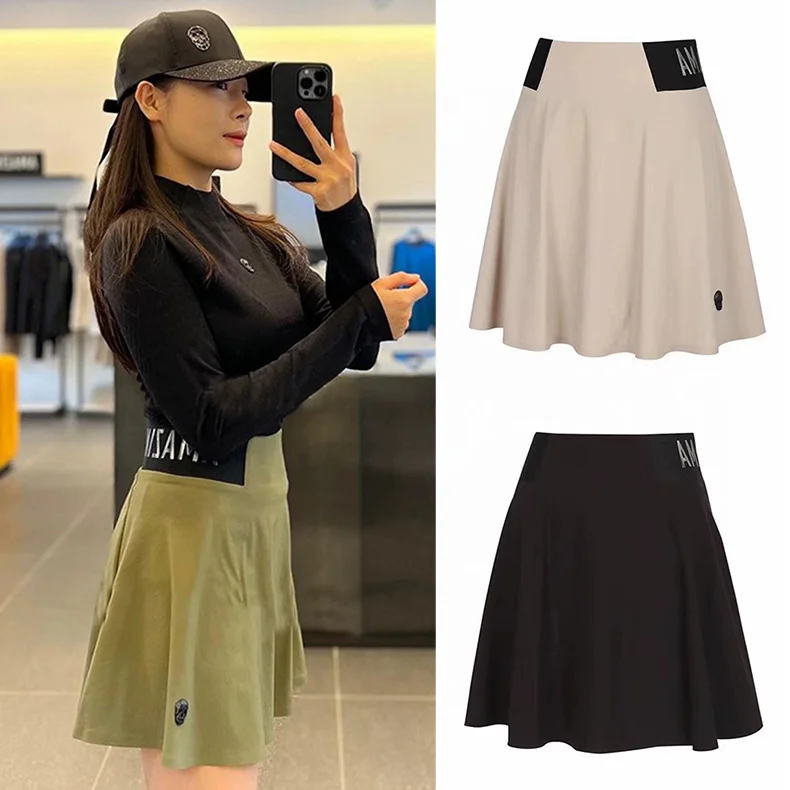 Korean Golf Clothing Women's Autumn Fashion Slimming Half Body Short Skirt Versatile Casual Sports Anti Slip Umbrella Skirt