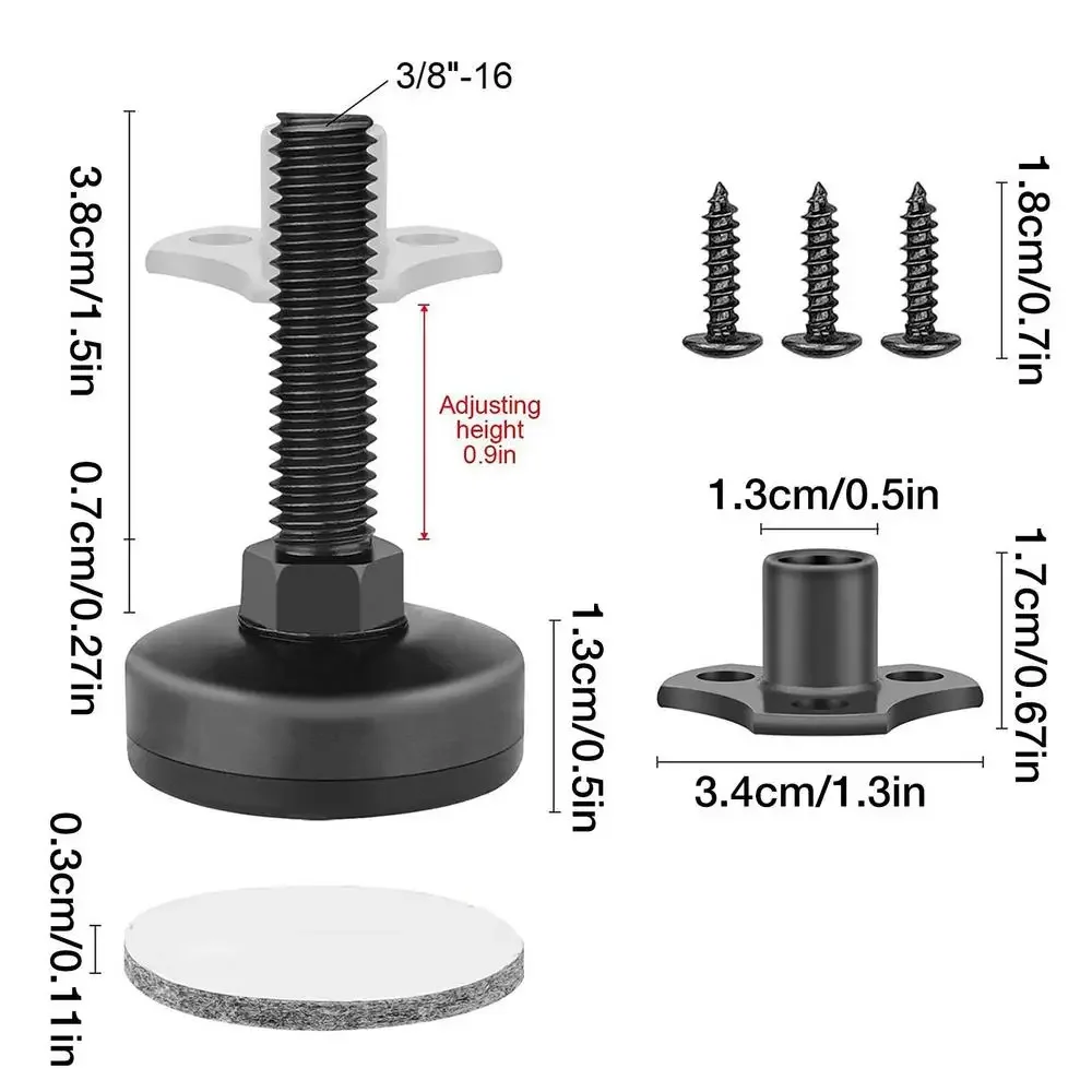 4PCS Adjustable Leveling Feet Heavy Duty Steel Protective Furniture Legs Feet Triangle Sofa Leg Furniture Multi Specification