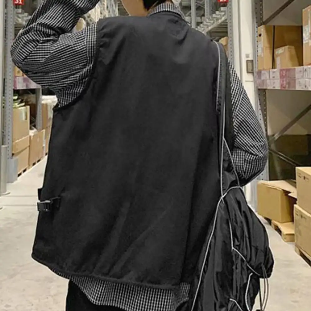 

Beach Holiday Outdoor Activities Green Men Cargo Vest Multi-pocket Sleeveless Lightweight Vest V Neck Outdoor Cargo Vest