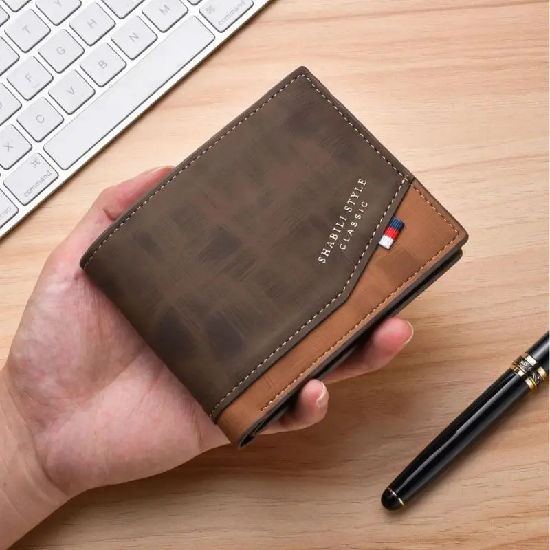 

Fashionable men's wallet with multiple card slots European and American retro practical large capacity leather clip zero wallet