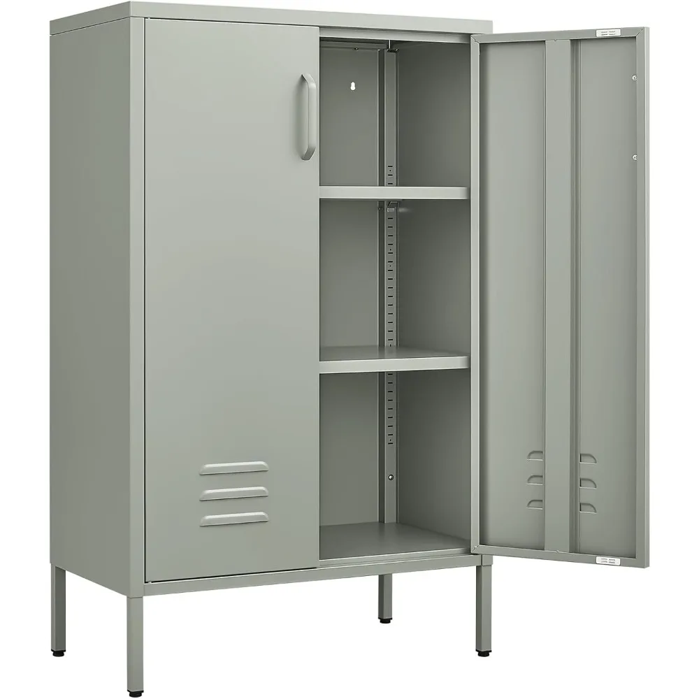 

Entryway Cabinet,Metal Locker Cabinet with Adjustable Shelves,Green Cabinets for Living Room,Kitchen,Outdoor
