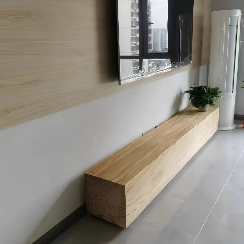 Wabi Sanfeng Solid Wood Bench Bed and Breakfast LogBench TV Cabinet Home Entry Shoe Change Stool Solid Wood Pier Short Stool