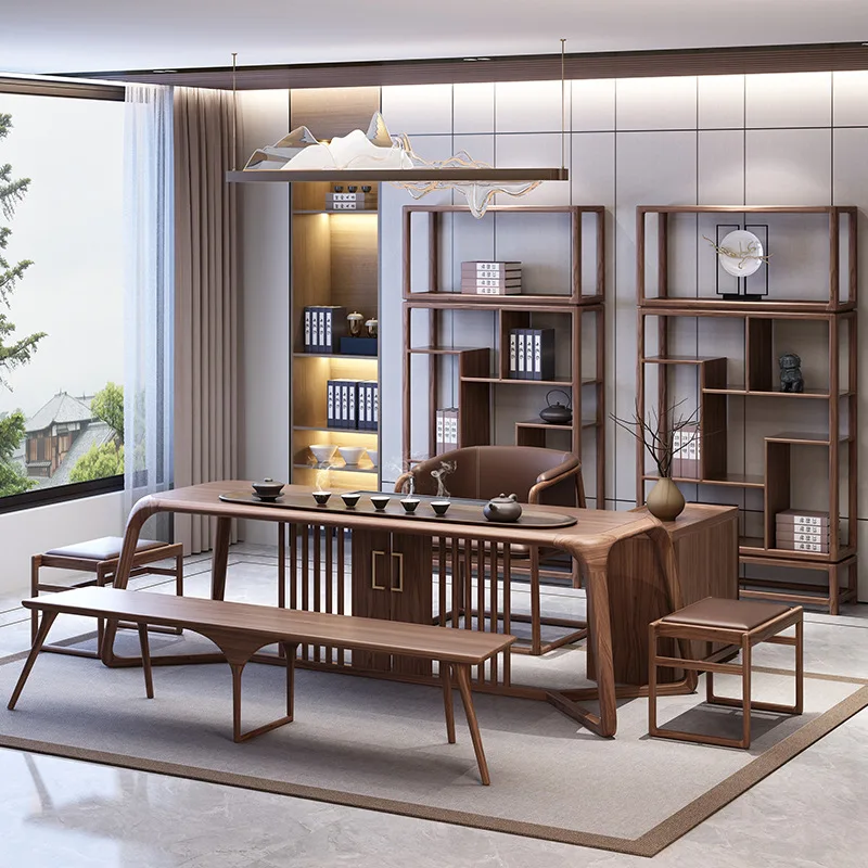 

New Chinese tea table and chair combination solid wood tea table tea table high-end simple office