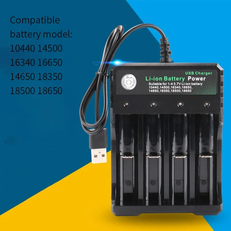 18650 Battery Charger 1 2 4 Slots Independent Charging 3.7V Li-ion Rechargeable Battery Charger for 10440 14500 16340 16650