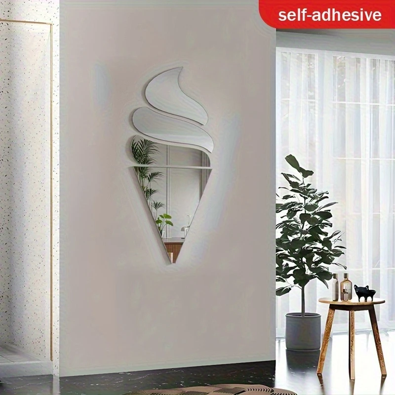 2D 1mm Acrylic Ice Cream Mirror Wall Decorations for Living Room Bedroom Studio Courtyard Festival Decorative Art Wall Mural