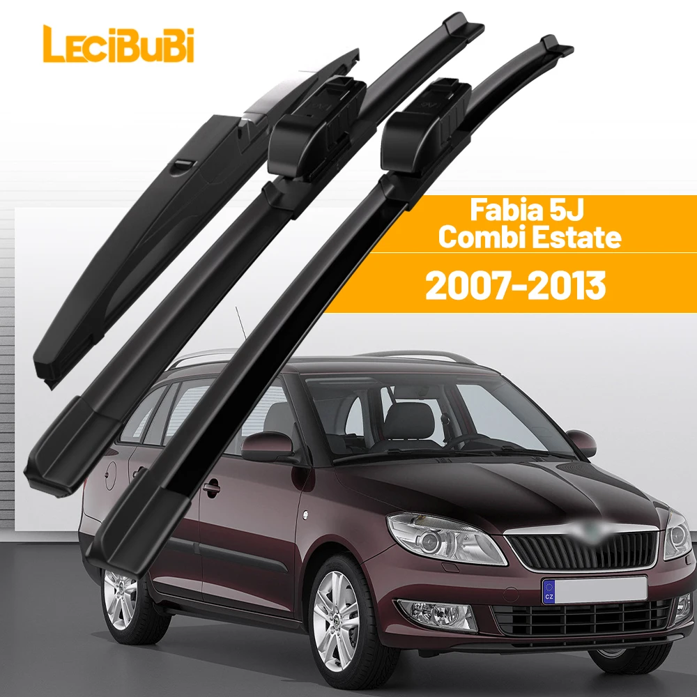 

For Skoda Fabia 5J Combi Estate 2007-2013 1set Front & Rear Windshield Wiper Blades Windscreen Wipers 2008 2009 2010 Accessories