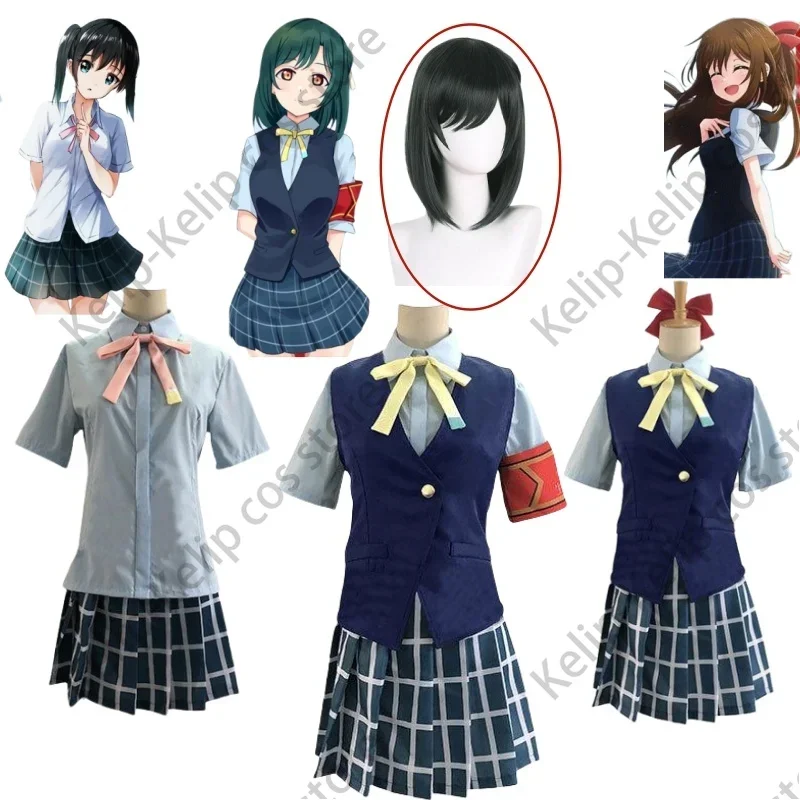 LoveLive! Nijigasaki High School Idol Club Mifune Shioriko Cosplay Costume Fly with You!! Green Uniform Wig Woman Carnival Suit