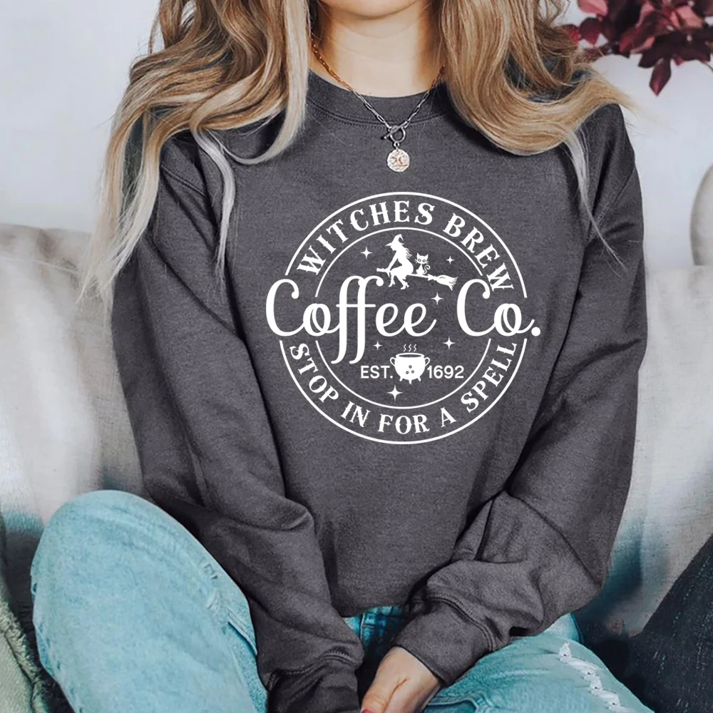 Witches Brew Sweatshirt HalloweenFunny Coffee Co Hoodie Spooky Season Sanderson Sister Halloween Witches Crewneck Sweatshirts