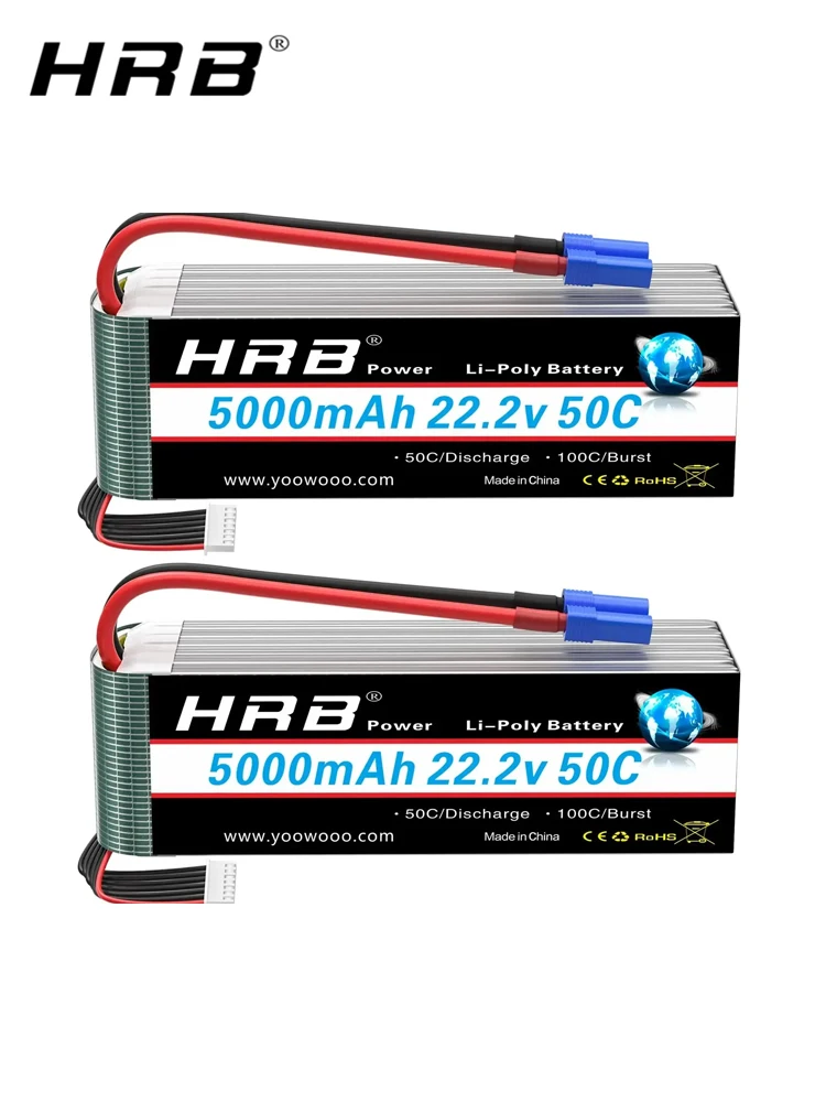 HRB Lipo Batterie 6S 5000mah 6000mah XT60 XT90 EC5 50C 100C 22,2V für Quadcopter Flugzeug Auto Lkw 500 600 Hubschrauber