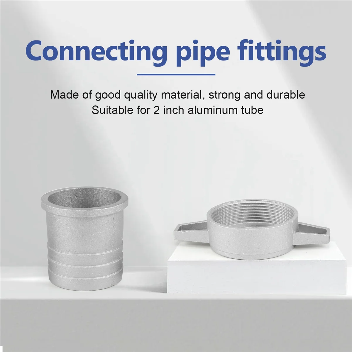 Wasserpumpen-Armaturen, 2-Zoll-Aluminiumrohr-Verbindungsschlüssel mit Gummidichtung, Rohrverschraubung für Pumpenverbinder