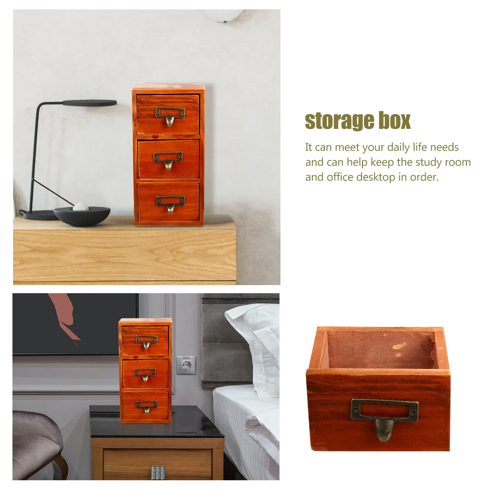 

Solid Wood Storage Shop Dresser Organizer Vintage with Drawers Multi-purpose Jewelry Boxes Modern Desk