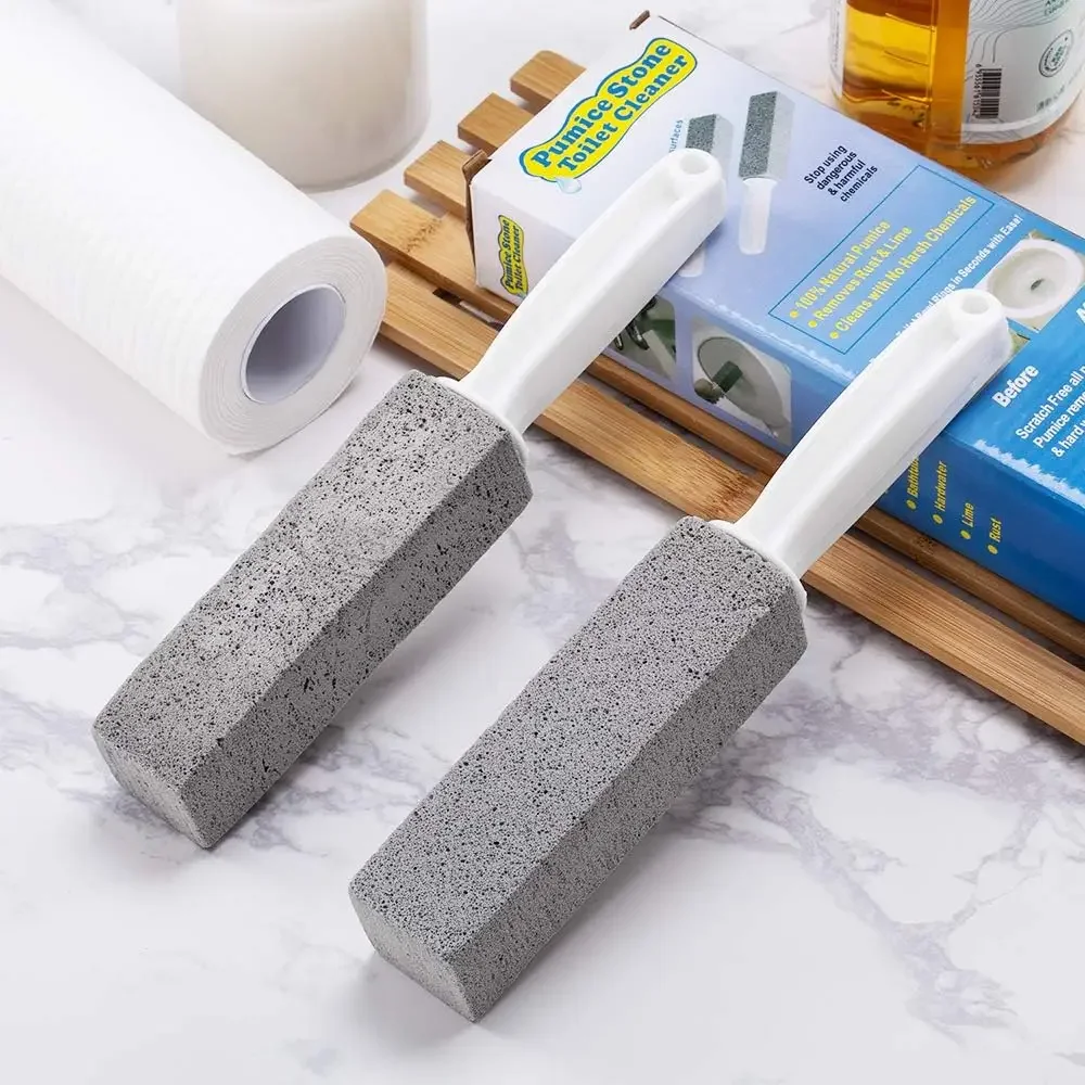 Toilet Cleaning Brush Pumice Stone with Handle Bathroom Seat Limescale Rust Stain Dirt Removal Wand Kichten Sink Tile Stick Tool