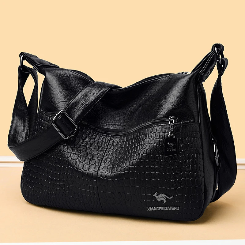 High Quality Soft Leather Purse Fashion Women Shoulder Messenger Bag Multi-pocket Wear-resistant Bag Luxury Ladies Handbag Sac