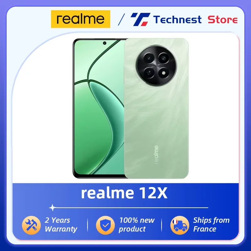 Global version realme 12X smartphones 5g android 14 MediaTek Dimensity 6100 50MP AI Camera 5000mAh Battery 15W Quick Charge