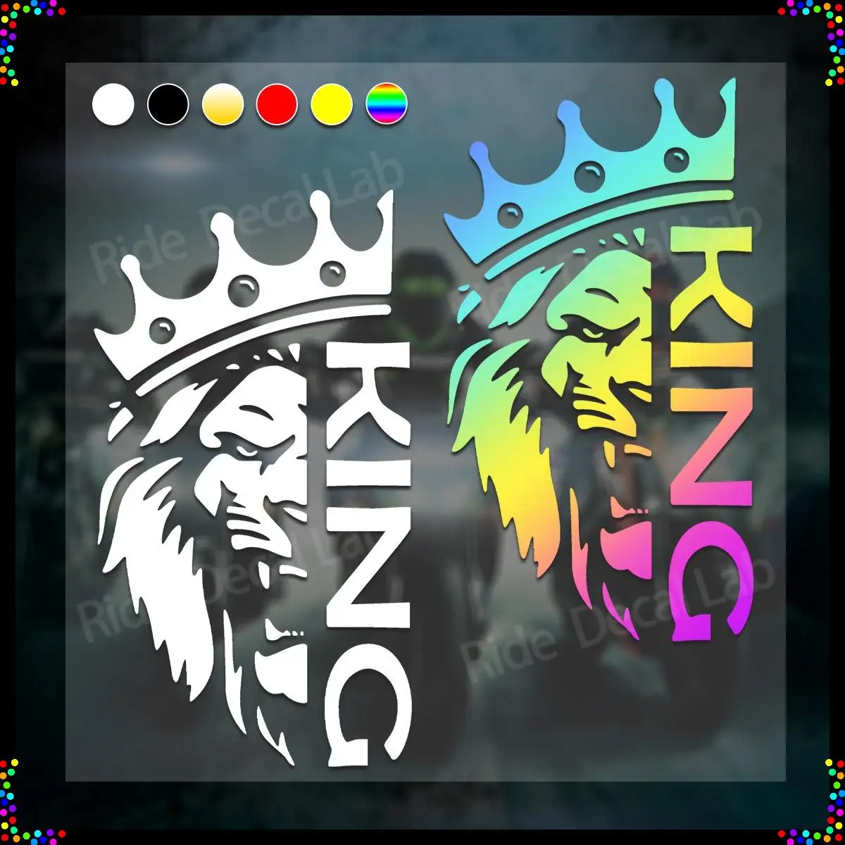 Lion with A Crown King Vinyl Sticker Car Bumpers Side Windows Rear Windshields Motorcycle Panels Waterproof Decoration Decals