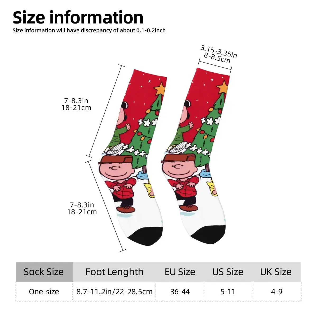 Calcetines de hombre MINISO Sanrio Snoopy medias de Navidad calcetines de invierno de moda de alta calidad calcetines antideslizantes de escalada gráfica