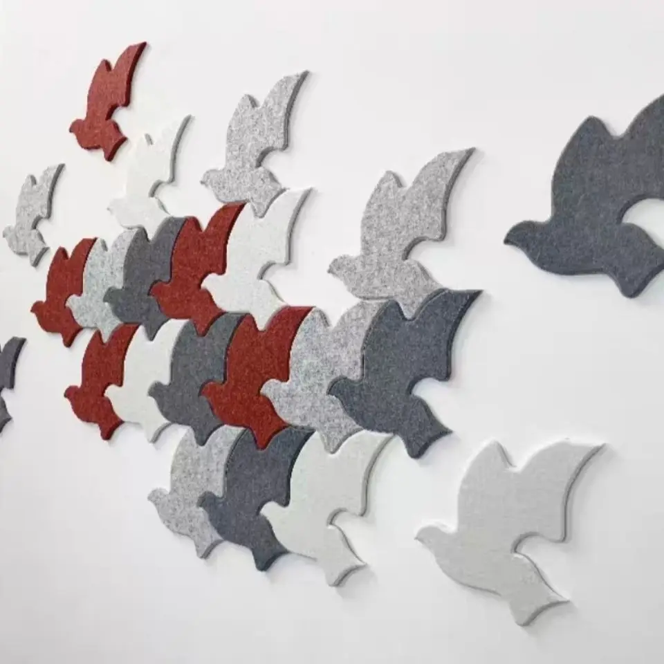 3D Wall Sticker Decor Felt Board Flying Bird Living Room TV Sofa Background Home Decoration Office Shool Cultural Photos Display