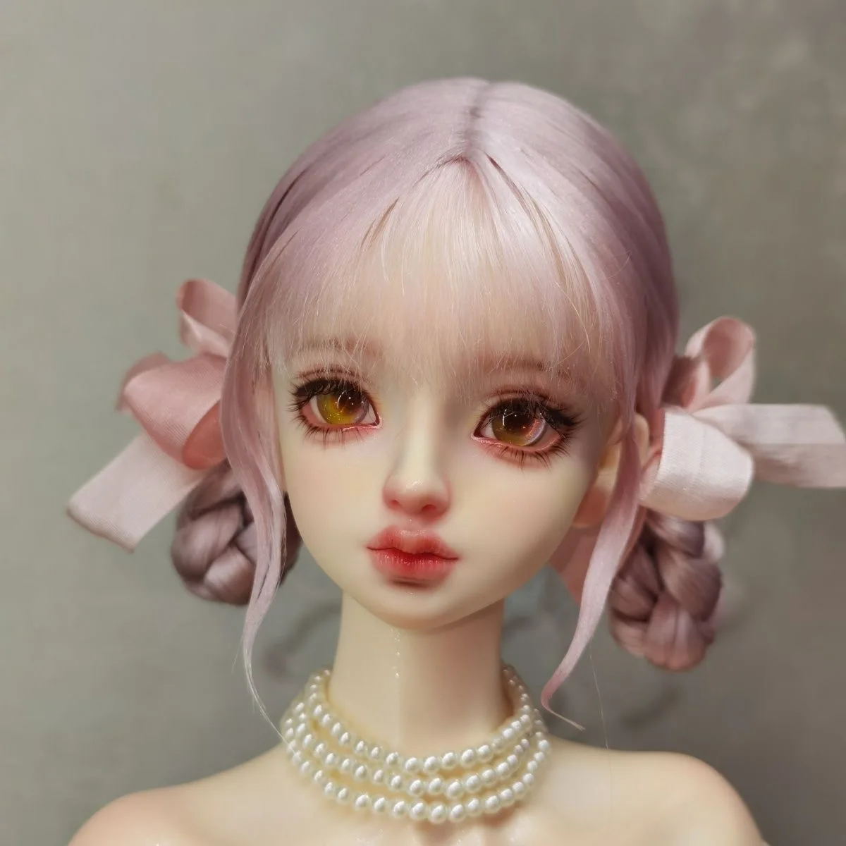 Hair for doll low-tied double ponytail hair ob11 1/6 1/4 BJD mohair wig free shipping