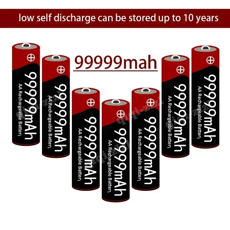 2025 New AA Battery 99999 MAh 1.5V Rechargeable Battery AA for Flashlights, Toys, Mice, Microphones, Etc.+Free Shipping