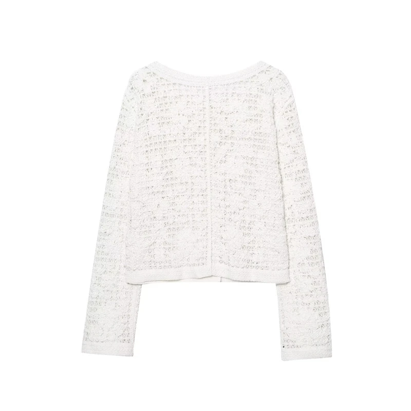 KEYANKETIAN ربيع/خريف جديد المرأة جوفاء التدريجي سترة كروشيه سترة البوهيمي نمط س الرقبة واحدة الصدر محبوك