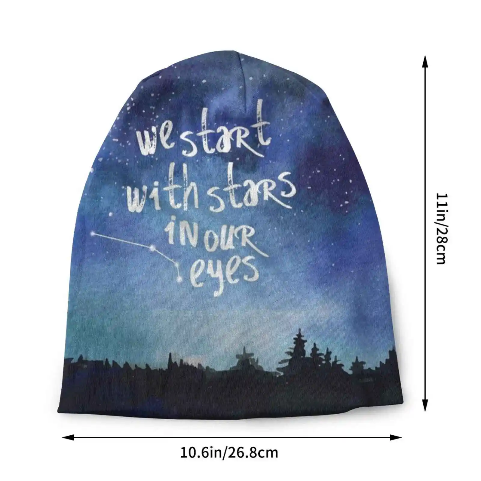 Stars In Our Eyes-Aries Knitted Hat Warm Beanie Outdoor Caps Dear Evan Hansen Stars In Our Eyes Aries Zodiac Broadway Quote