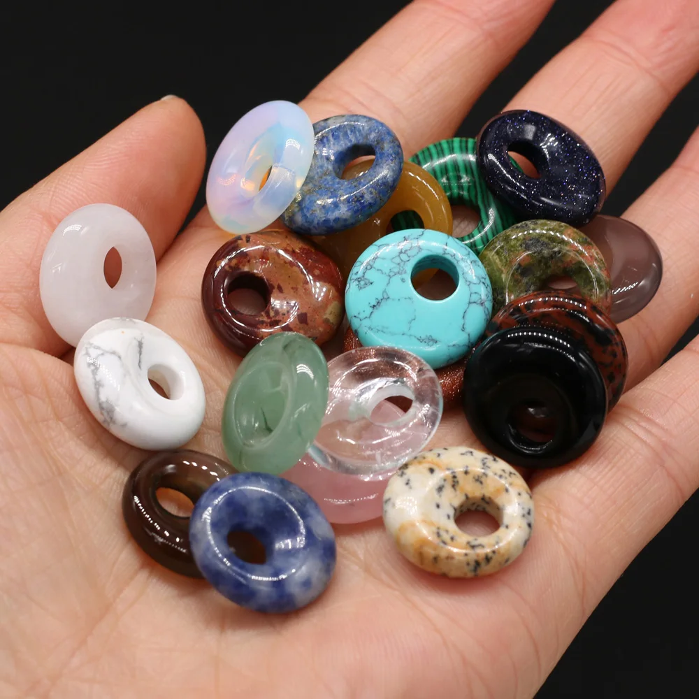 4pcs/lot Natural Stone Bead Big Hole Agates Stone Loose Beads Fashion for Making DIY Jewelry Necklace Gift Size 18mm Hole 5.5mm